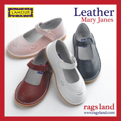 L'Amour Leather Mary Janes