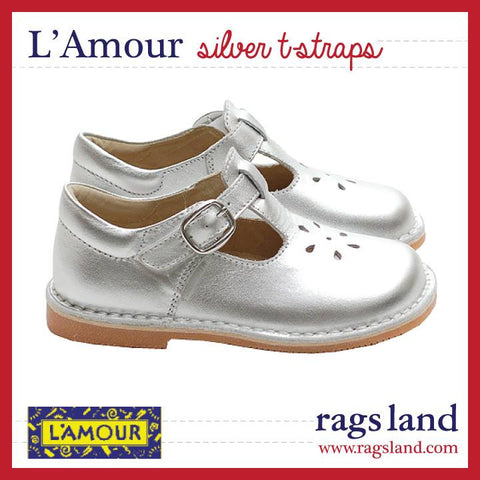 L'Amour Festive Leather T-Strap Shoes