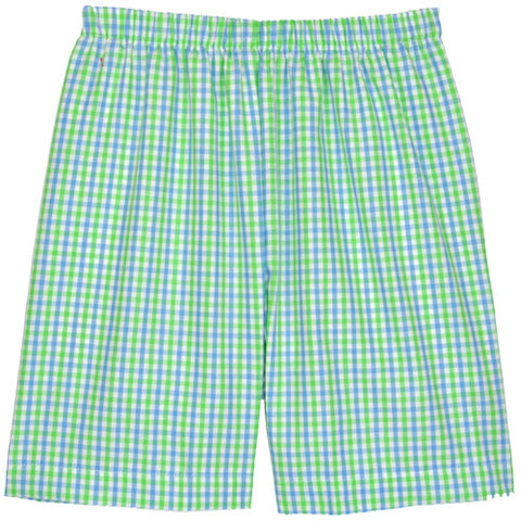 Blue/Lime Checks Shorts