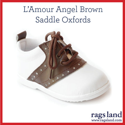 L' Amour Angel Brown Saddle Oxfords