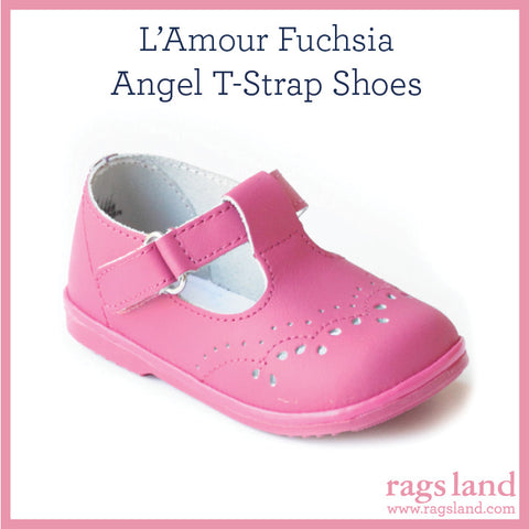 L’ Amour Angel Fuchsia T-Strap Shoes