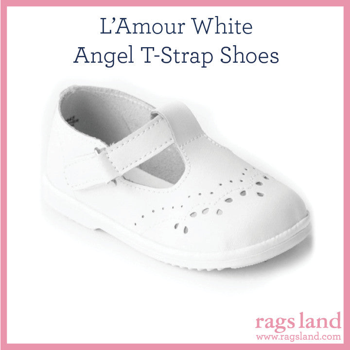 L’ Amour Angel White T-Strap Shoes