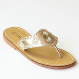 L'Amour Flower Stitched Thong Sandal