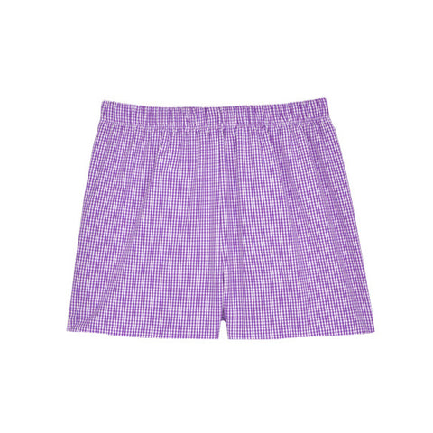 Purple Classic Checks Shorts