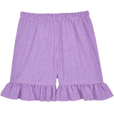 Purple Classic Checks Ruffle Shorts