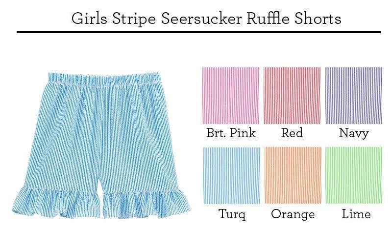 Stripe Seersucker Ruffle Shorts
