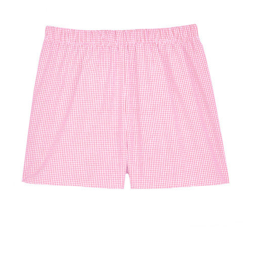 Pink Seersucker Check Shorts